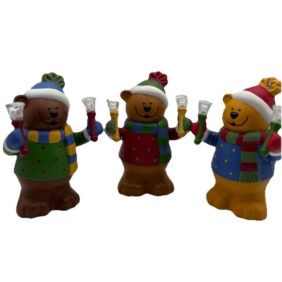 Avon Christmas Bell Ringing Band Trio Bears Musical Light Up Decoration - Picture 1 of 12